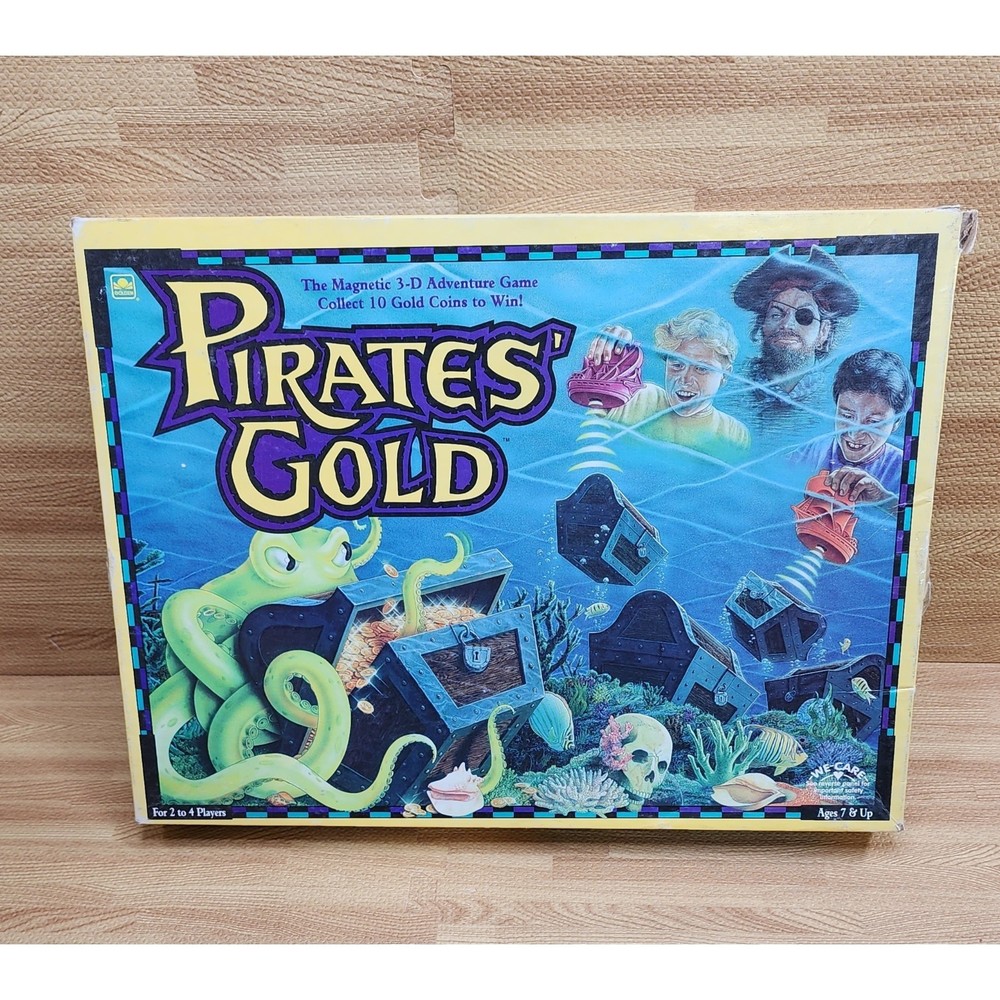 Vintage Pirate's Gold Magnetic 3-D Board Game 1993 Golden